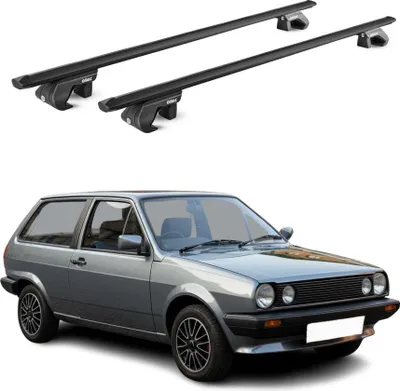 Image de Barres de toit transversales pour VW Polo II 1981-1994 Alu Noir 2 pièces ABE