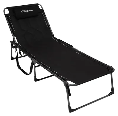 Produktbild von Klappbare Sonnenliege KING CAMP Magnolia B40 - 200 x 68 cm - schwarz