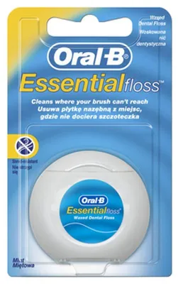 Zdjęcie produktu dla Oral-B Essential floss woskowana nić dentystyczna, miętowa, 50 m