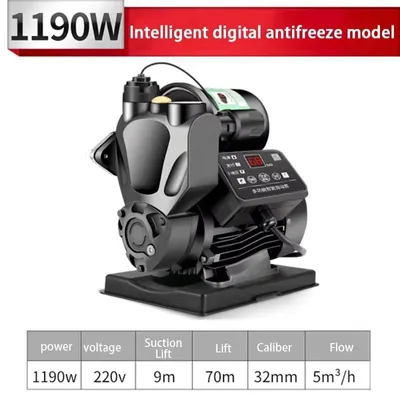 Produktbild von Intelligente Wasserdruckpumpe - Selbstansaugende Druckerhöhungspumpe - 1190 W - Automatik - Für Haushalt - Digitalanzeige 220V