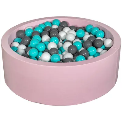 Produktbild von Bällebad Spielplatz + 450 Bälle rosa weiß, grau, türkis