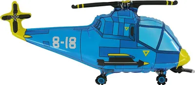 Immagine prodotto di Elicottero blu - Palloncino in foil - 47 cm