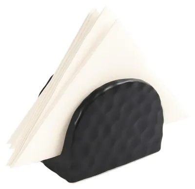 Produktbild von Serviettenhalter aus schwarzer Keramik, 10 x 6 x 8 cm, für den Tisch