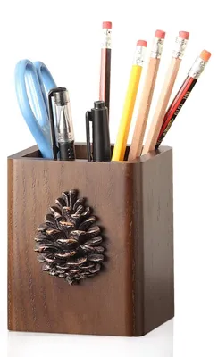 Imagen del producto de Solidchoice: Soporte de madera para bolígrafos, ideal para escritorio y oficina