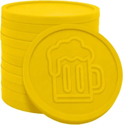 Image de Jetons pour buvette chope de bière en relief CombiCraft jaune – 250 pièces