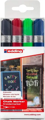 Immagine prodotto di edding 4095 Pennarelli a gesso basic assortiti (set di 4)