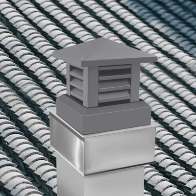 Zdjęcie produktu dla Osłona kominowa ze stopu aluminium – nasadka kominowa – odporna na deszcz – nasadka stożkowa – konstrukcja lamelowa – kolor biały