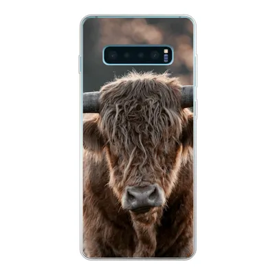 Produktbild von MuchoWow® Handyhülle Schutzhülle Hülle für Samsung Galaxy S10 Plus Schottischer Highlander - Mantel - Porträt Silikon Softcase Handy Hülle - Schutzhülle