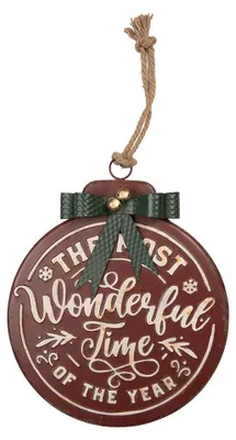 Productafbeelding van Clayre & Eef kerstdecoratie figuur, 30x4x37 cm, rood, metaal