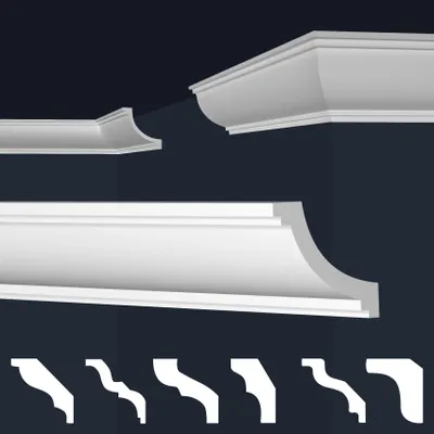Produktbild von MARBET DESIGN Stuckleisten XPS Styropor weiß 2 Meter Deckenleisten Wandleisten E-Leisten Modelle