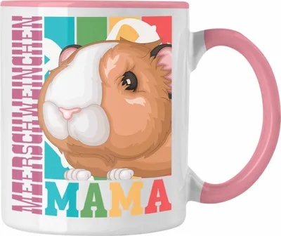 Produktbild von Trendation - Meerschweinchen Mama Tasse Geschenk für Hasen Besitzerin Spruch Geschenkidee (Rosa)