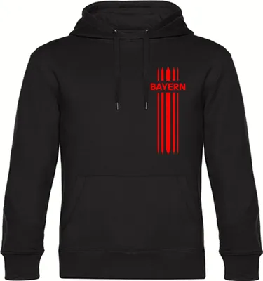 Produktbild von multifanshop Kapuzen Sweatshirt - Bayern - Streifen, schwarz, Größe 3XL