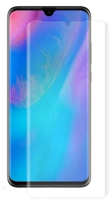 A clear screen protector is shown on a smartphone.