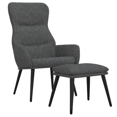 Immagine prodotto di vidaXL Poltrona relax con sgabello in tessuto grigio scuro