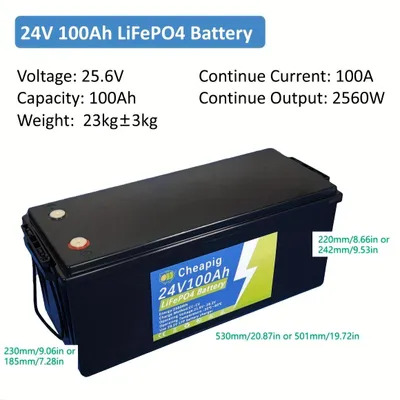 Produktbild von Lithium-Akku - LiFePO4-Batterie - Solarstromspeicher - Batterie für Boote - Marinebatterie - 24V 100Ah