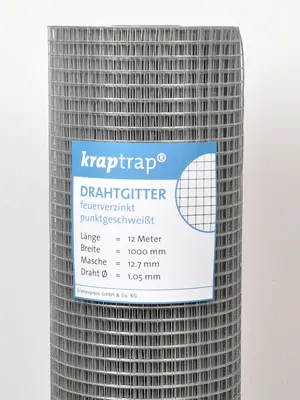 Produktbild von KrapTrap® Volierendraht Drahtgitter I Käfigdraht Schweißgitter I 12x12mm 1 x 12m I 1,05mm stark Drahtzaun Maschendraht