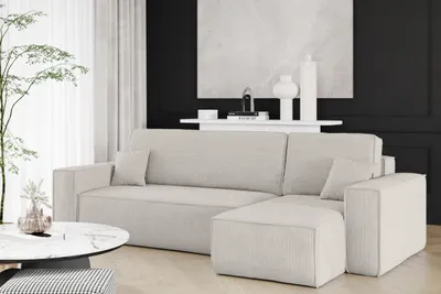 Produktbild von Sofa w kształcie L BEST narożnik tkanina Poso beżowy prawy