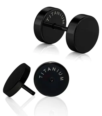 Produktbild von Titan Ohrstecker mit Schraubverschluss - 6 mm schwarz
