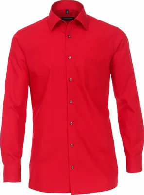 Produktbild von CASAMODA Herren Businesshemd Langarm Kent Comfort-Fit Rot 42