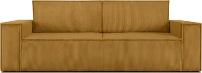 Produktbild von KONSIMO Schlafsofa in Pet Friendly Cord-Stoff mit Armlehnen und Bettzeugcontainer "NAPI", Gelb, Cordstoff, Loft, 244x89x101 cm