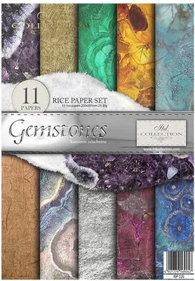 Produktbild von Reispapier-Set A4 – RP029 Gemstones – ITD Collection