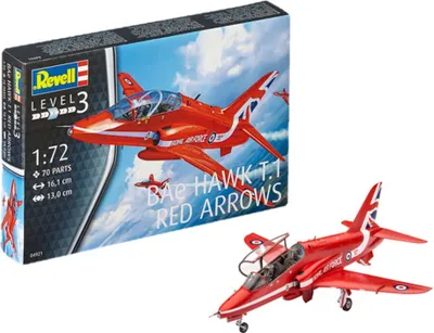 Produktbild von Revell BAe Hawk T.1 Red Arrows, Starrflügelflugzeug-Modell, Montagesatz, 1:72, BAe Hawk T.1 Red Arrows, Unisex, Kunststoff