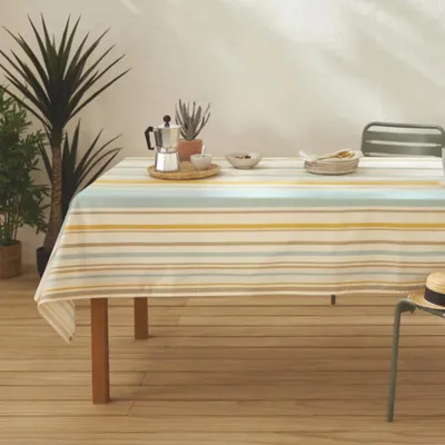 Produktbild von Rechteckige Tischdecke aus beschichteter Baumwolle mit Baskenstreifen