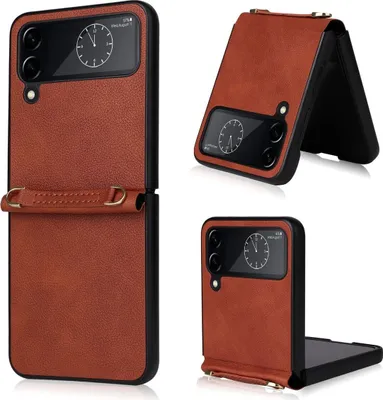 Produktbild von König Design Hülle kompatibel mit Samsung Galaxy Z Flip4 5G Kunststoff Soft Handyhülle - Handy Case Braun
