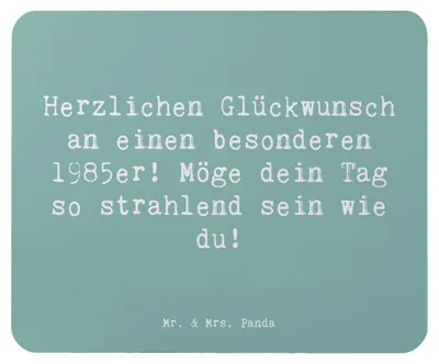Produktbild von Mr. & Mrs. Panda Mousepad Spruch 1985 Geburtstag - Meeresbrise - Geschenk, herzliche Botschaft, strahlender Tag, mauspad laptop, Alter, Mouse Pad, Glückwunsch, Geschenke
