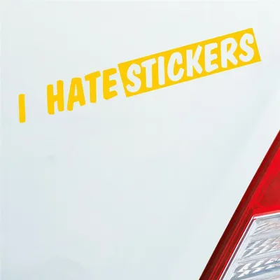 Produktbild von Auto Aufkleber I Hate s Lustig 19x25 cm Gelb Sticker Heckscheibenaufkleber