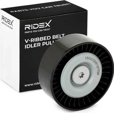Produktbild von RIDEX 312D0051 Umlenkrolle Keilrippenriemen 76mm passend für MERCEDES-BENZ C-Klasse Limousine (W204) E-Klasse Limousine (W211) C-Klasse T-modell