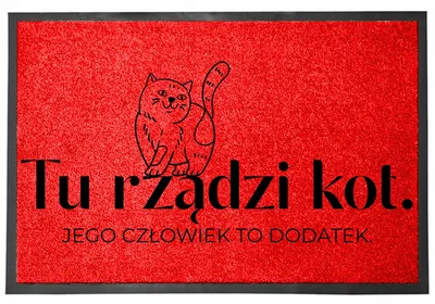 Produktbild von TabPrint Eingangsmatte Rot mit Katzenspruch
