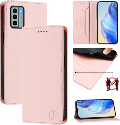Produktbild von Lederhülle für Nokia G22 Hülle Flip Brieftasche Kartenfächern Ständer Schutzhülle Pink