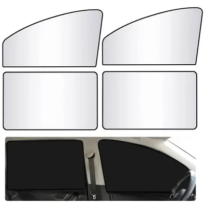 Image de 4 protections solaires magnétiques pour voiture - Protection contre les UV et confidentialité