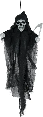 Immagine prodotto di Scheletro decorazione appesa Halloween 50 cm spaventoso teschio mietitore horror, colore: grigio