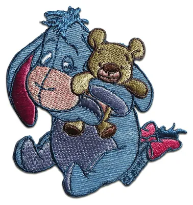 Obrázek produktu pro Disney © Winnie the Pooh Donkey I Aah With Teddy - nášivka, nažehlovací, nažehlovací obrázek, nášivka, nášivky, velikost: 7,9 x 7,5 cm