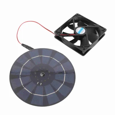 Immagine prodotto di ventilatore a pannello solare da 3W, a basso rumore e a risparmio energetico, mini ventilatore di scarico solare per pollaio e serra