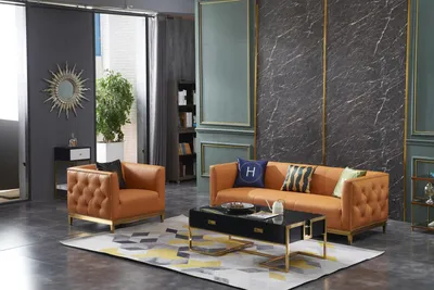 Produktbild von Klassische Sofa Couch Polster 3+1 Sitzer Couchen Leder Sitz Garnitur Wohnzimmer