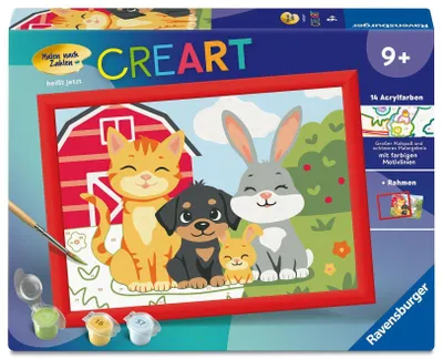 Produktbild von CreArt, Malen nach Zahlen Kinder - Pfotenbande