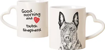 Immagine prodotto di Pastore olandese, Hollandse Herdershond - Tazza con cane, graziosa tazza con manico a forma di cuore, regalo universale del marchio Art-Dog