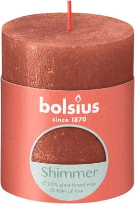 Produktbild von Bolsius Rustik Kerze Bernstein 80/68mm