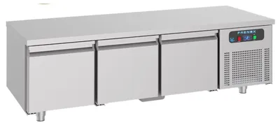 Produktbild von Gastro Kühltisch | Kühltheke Edelstahl | Unterbaukühltisch | 3 Schubladen | eingebaute Kühlung