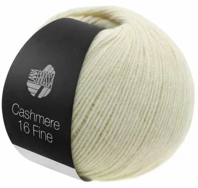 Produktbild von Lana Grossa CASHMERE 16 FINE Wolle 50 g 320 m Merino Kaschmir Strickgarn Farbe 009 - Rohweiß, KI-generiertes Bild