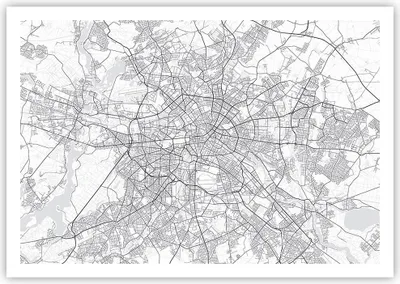 Produktbild von Poster - Poster ohne Rahmen - Stadt Karte Berlin - 100x70 cm - Wand Bild - Wanddeko - Wandbilder - Kunstposter - Wandposter - Bilder - Kunstdruck - Wanddekoration - Wandbild - P2XAA100x70-4681