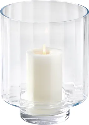 Produktbild von Lambert Tagliare Windlicht, Glas klar mit Optik, H25 D20 cm Fuss H5 D 11,5 cm 17079