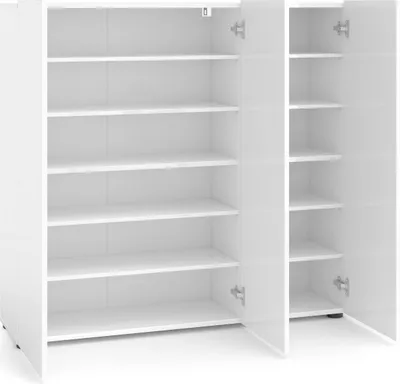 Produktbild von Schuhschrank >Glossy< in Weiß Hochglanz - 120x115x34cm (BxHxT)