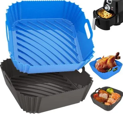 Obrázek produktu pro Dvoudílná silikonová forma do horkovzdušné fritézy, 22 cm, odolná vůči vysokým teplotám a snadno se čistí