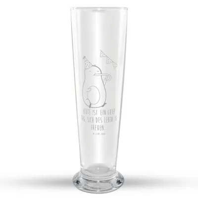 Produktbild von Mr. & Mrs. Panda Bierglas Avocado Party - Transparent - Geschenk, Geburtstag, Happy Birthday, Mr Mrs Weizenglas, Weizenbier Glas, Weizen, Glücklich, Bier, Weißbierglas