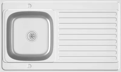 Produktbild von vidaXL Spüle mit Abtropffläche Set Silbern 1000x600x155 mm Edelstahl