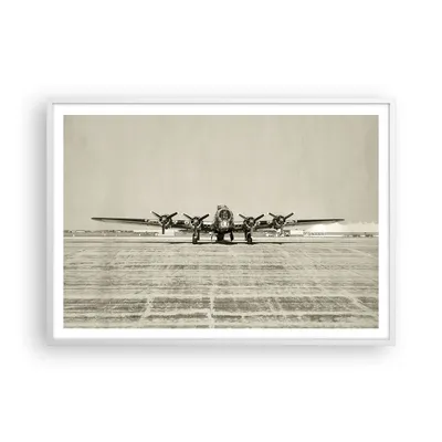 Produktbild von Gerahmtes Poster - Weißer Rahmen - Flugzeug alt Bomber - 100x70 cm - Wand Bild - Wanddeko - Wandbilder - Kunstposter - Wandposter - Bilderrahmen - Bilder - Kunstdruck - Wandbild - P2WAA100x70-4184